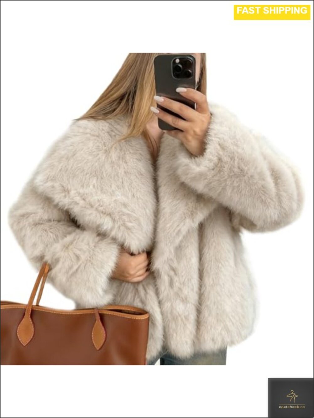 Fluffy Faux Fur Coat Long Sleeve Cropped Jacket